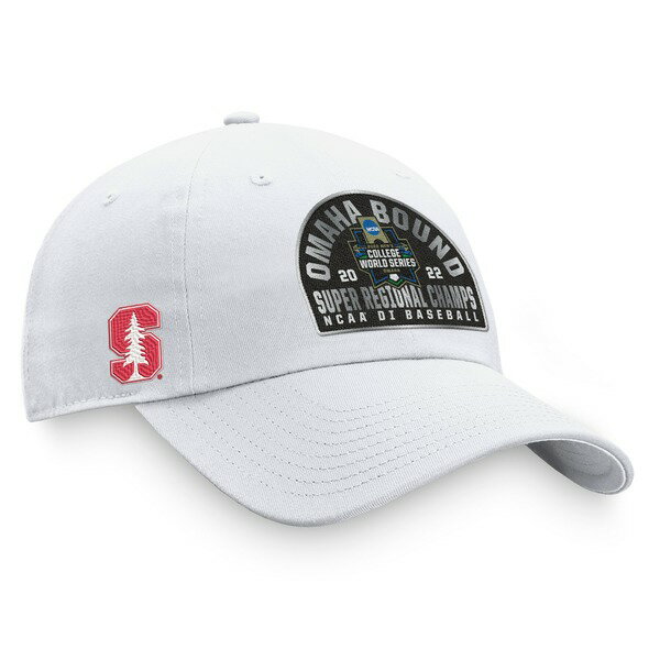 トップ オブ ザ ワールド メンズ 帽子 アクセサリー Stanford Cardinal Top of the World 2022 NCAA Men 039 s Baseball Super Regional Champions Locker Room Adjustable Hat White