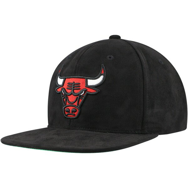 ~b`F&lX Y Xq ANZT[ Chicago Bulls Mitchell & Ness Sweet Suede Snapback Hat Black