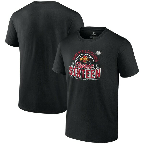 ファナティクス メンズ Tシャツ トップス Iowa State Cyclones Fanatics Branded 2024 NCAA Men 039 s Basketball Tournament March Madness Sweet Sixteen Defensive Stance T Shirt Black