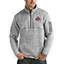 【送料無料】 アンティグア メンズ パーカー・スウェットシャツ アウター Ohio State Buckeyes Antigua Fortune HalfZip Pullover Jacket Heather Gray