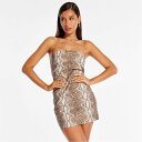 ミスガイデッド レディース ワンピース トップス Snake Print Bandeau Mini Dress