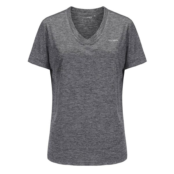USAプロ（ユーエスエープロ） レディース フィットネス スポーツ Tech V Tee Ladies Charcoal