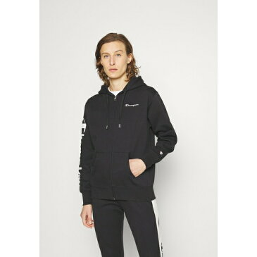 チャンピオン レディース カーディガン アウター HOODED FULL ZIP - Zip-up sweatshirt - black