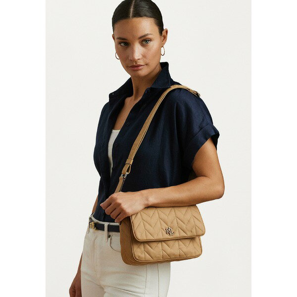 ラルフローレン レディース ショルダーバッグ バッグ QUILTED MEDIUM STEVIE MESSENGER BAG - Cross body bag - khaki/khaki(4)