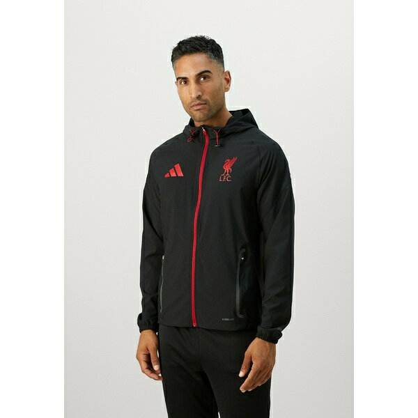 アディダス メンズ ジャケット＆ブルゾン アウター LIVERPOOL - Training jacket - black/strawberry red
