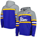 ~b`F&lX Y p[J[EXEFbgVc AE^[ St. Louis Blues Mitchell & Ness Head Coach Pullover Hoodie Blue/Heather Gray