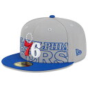 ニューエラ メンズ 帽子 アクセサリー Philadelphia 76ers New Era 2023 NBA Draft TwoTone 59FIFTY Fitted Hat Gray/Royal