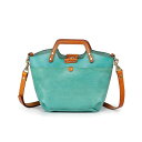オールドトレンド レディース トートバッグ バッグ Women's Genuine Leather Sprout Land Mini Tote Bag Aqua(4)