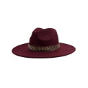 マーカスアドレール レディース 帽子 アクセサリー Studded Band Wool Blend Panama Hat Burgendy