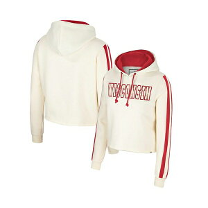 コロシアム レディース パーカー・スウェットシャツ アウター Women's Cream Wisconsin Badgers Perfect Date Cropped Pullover Hoodie Cream