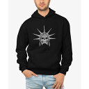 エルエーポップアート メンズ パーカー・スウェットシャツ アウター Men's Freedom Skull Word Art Long Sleeve Hooded Sweatshirt Black(4)