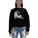 エルエーポップアート レディース パーカー・スウェットシャツ アウター Women's Stretching Cat Word Art Crewneck Swe...