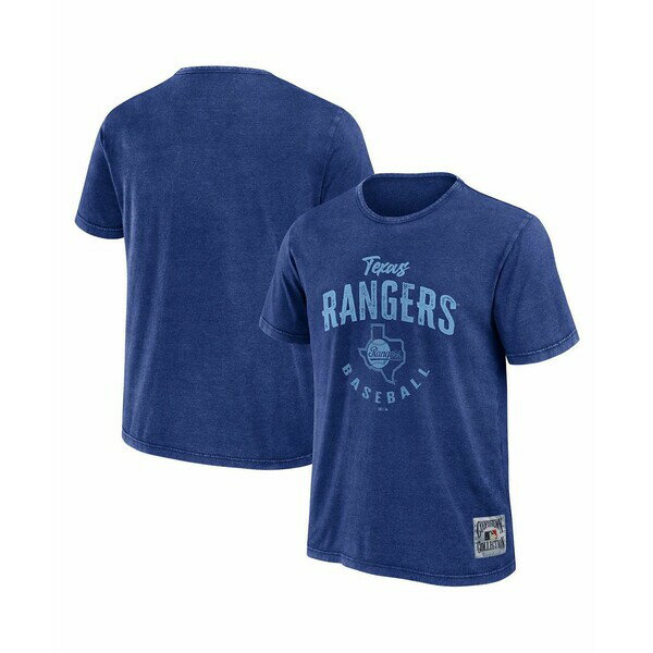 ファナティクス メンズ シャツ トップス Darius Rucker Men's Collection by Royal Texas Rangers Cooperstown Collection Washed T-Shirt Royal