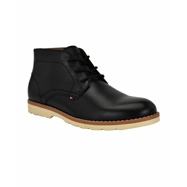 トミー ヒルフィガー メンズ ブーツ シューズ Men's Natash Low Shaft Lace Up Boots Black