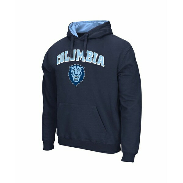 コロシアム メンズ パーカー・スウェットシャツ アウター Men's Columbia University Arch and Logo Pullover Hoodie Navy