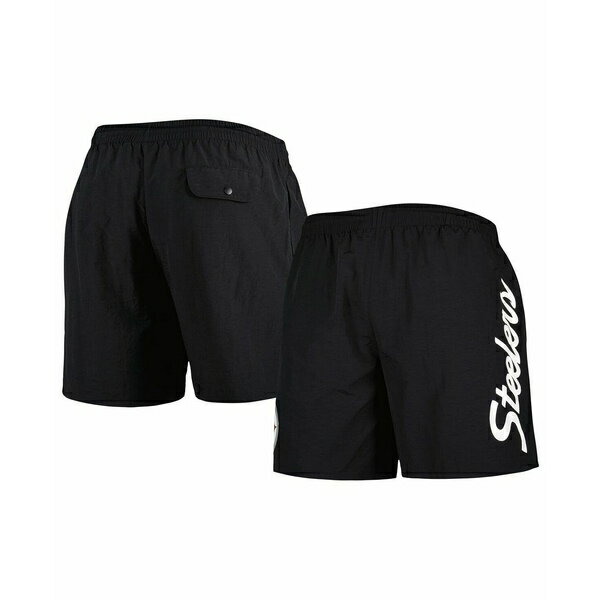 ミッチェル&ネス メンズ カジュアルパンツ ボトムス Men's Black Pittsburgh Steelers Team Essentials Nylon Shorts Black