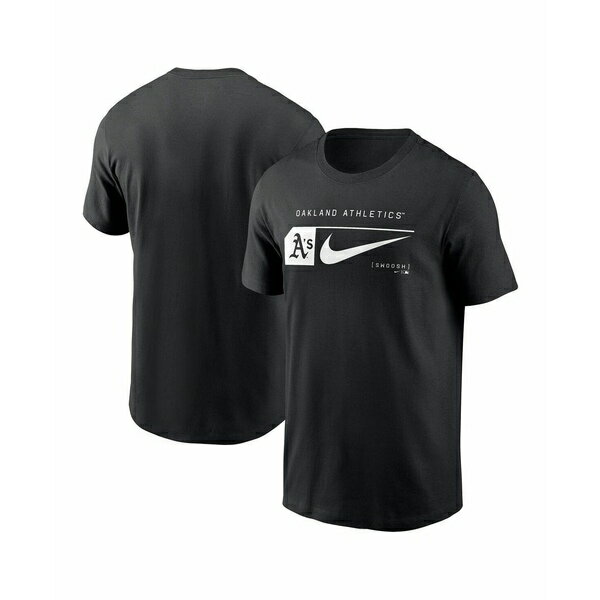 ナイキ メンズ シャツ トップス Men's Black Oakland Athletics Fashion Graphic Swoosh T-Shirt Black(4)