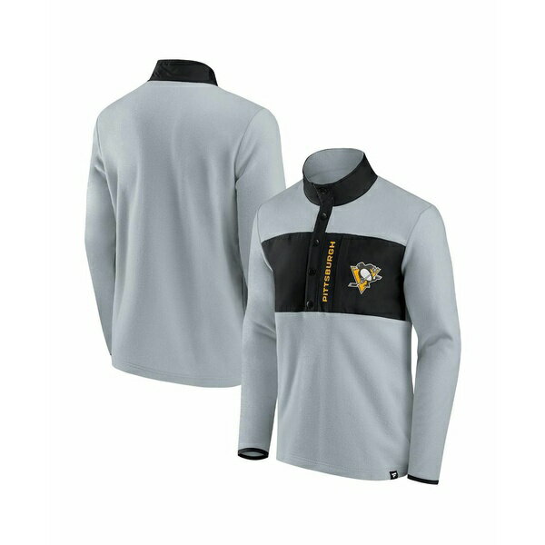 եʥƥ  㥱åȡ֥륾  Men's Gray, Black Pittsburgh Penguins Omni...