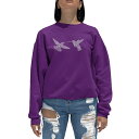 エルエーポップアート レディース パーカー・スウェットシャツ アウター Women's Hummingbirds Word Art Crewneck Sweat...