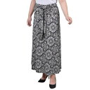 ニューヨークコレクション レディース スカート ボトムス Plus Size Maxi with Sash Waist Tie Skirt Noir Atunis