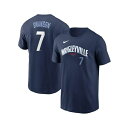 ナイキ メンズ シャツ トップス Men's Dansby SwansonNavy Chicago Cubs City Connect Fuse Name Number T-Shirt White(4)