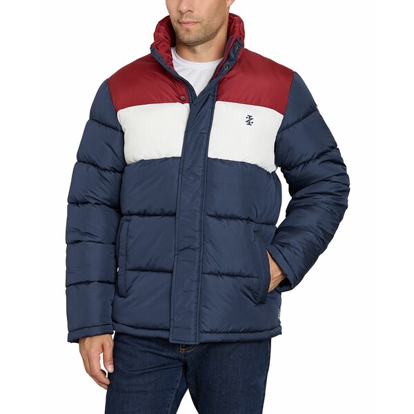 å  㥱åȡ֥륾  Men's Colorblock Puffer Jacket Navy colorblo...