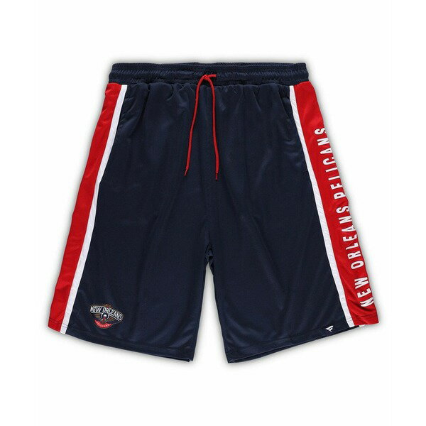 ファナティクス メンズ カジュアルパンツ ボトムス Men's Navy New Orleans Pelicans Big and Tall Referee Iconic Mesh Shorts Navy(4)