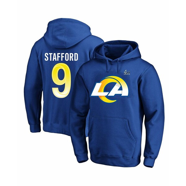ファナティクス メンズ パーカー・スウェットシャツ アウター Men's Matthew Stafford Royal Los Angeles Rams Super Bowl LVI Big and Tall Name and Number Pullover Hoodie Royal