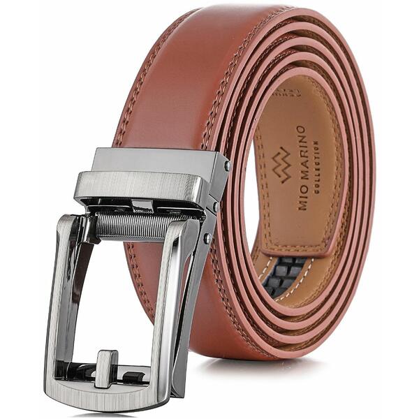 ミオマリオ メンズ ベルト アクセサリー Men's Bristle Leather Linxx Ratchet Belt Light umber