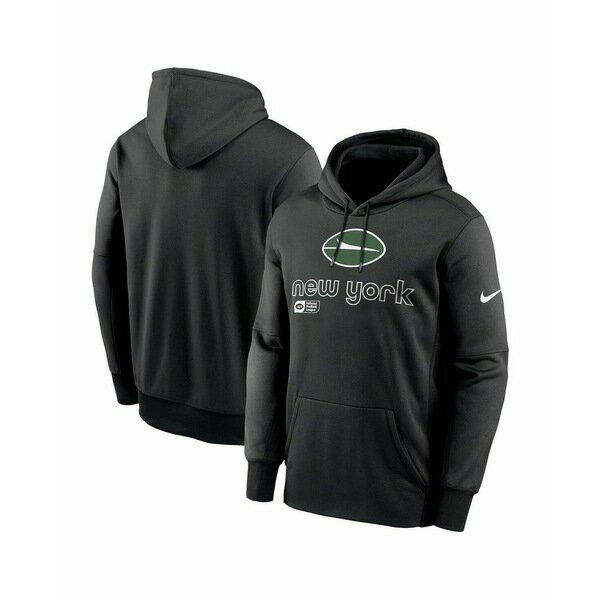 ナイキ メンズ パーカー・スウェットシャツ アウター Men's Black New York Jets Performance Pullover Hoodie Black