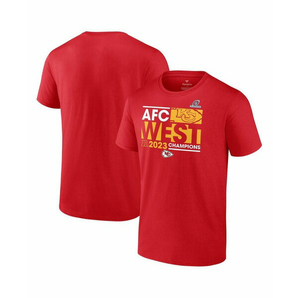 ファナティクス メンズ シャツ トップス Men's Red Kansas City Chiefs 2023 AFC West Division Champions Conquer T-shirt Red