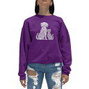 エルエーポップアート レディース パーカー・スウェットシャツ アウター Women's Crewneck Word Art Dogs and Cats Swea...
