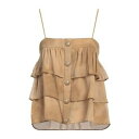 【送料無料】 バルマン レディース Tシャツ トップス Tops Beige