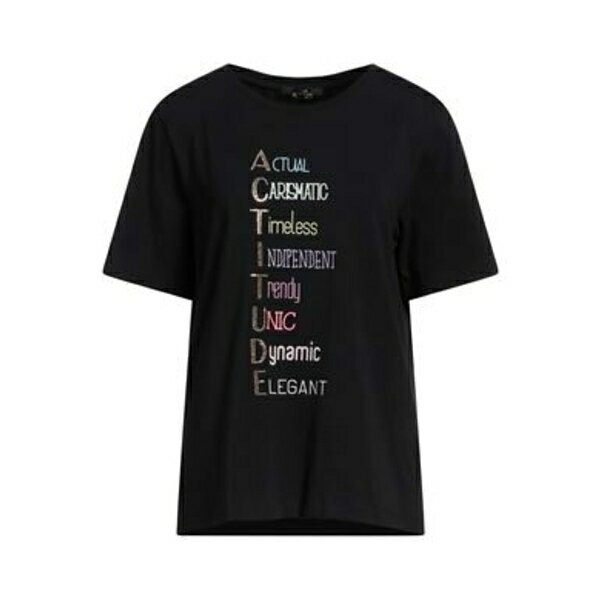 【送料無料】 ツインセット レディース Tシャツ トップス T-shirts Black