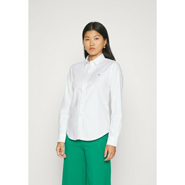  ǥ  ȥåץ SLIM STRETCH OXFORD SHIRT - Button-down blouse - white