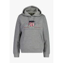 ガント レディース パーカー・スウェットシャツ アウター REL ARCHIVE SHIELD - Hoodie - grey melange