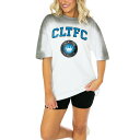 Q[fC fB[X TVc gbvX Charlotte FC Gameday Couture Women's Colorwave Oversized TShirt White