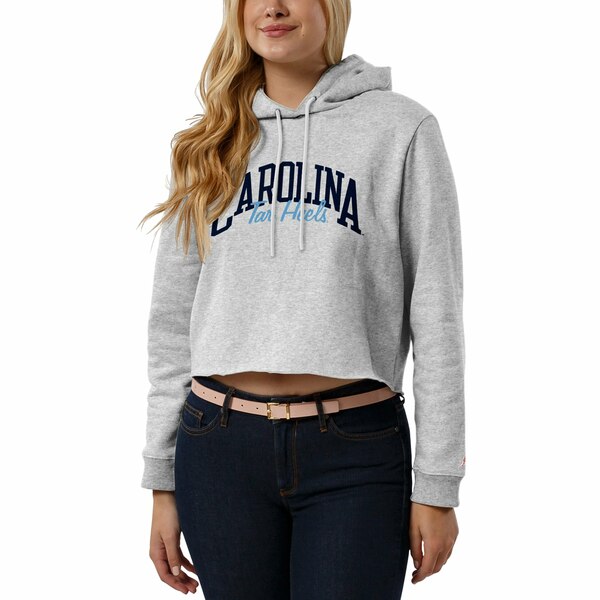 リーグカレッジエイトウェア レディース パーカー・スウェットシャツ アウター North Carolina Tar Heels League Collegiate Wear Women's Cropped Pullover Hoodie Ash