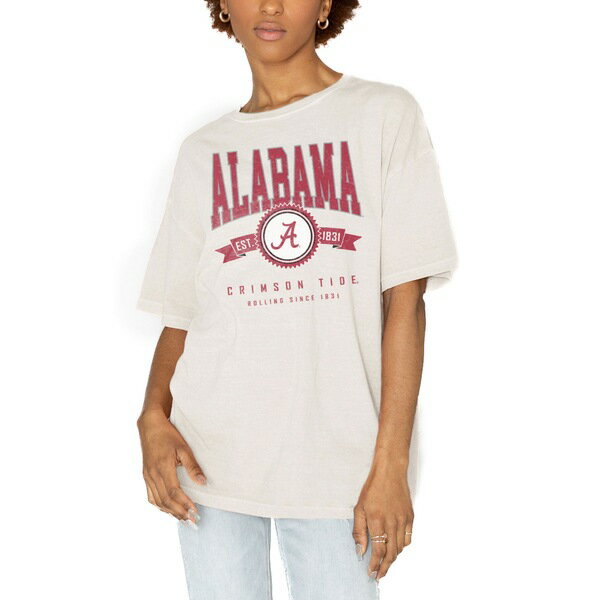 楽天astyゲームデイ レディース Tシャツ トップス Alabama Crimson Tide Gameday Couture Women's Get Goin' Oversized TShirt White