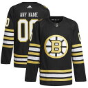 アディダス メンズ ユニフォーム トップス Boston Bruins adidas 100th Anniversary Primegreen Authentic Custom Jersey Black