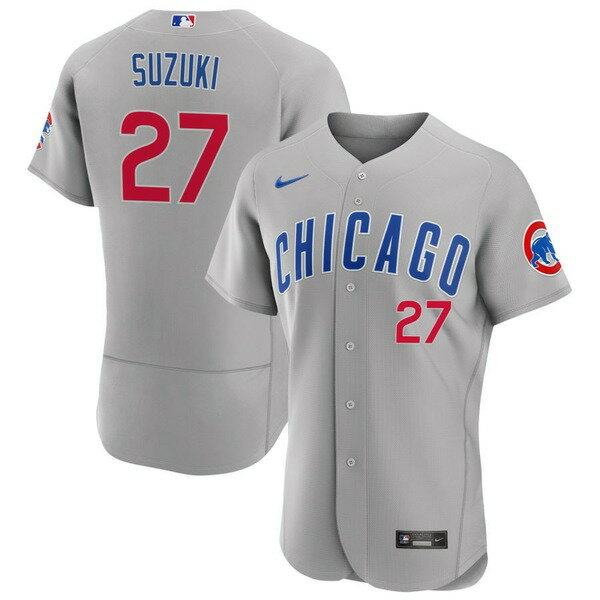 ナイキ メンズ ユニフォーム トップス Chicago Cubs Nike Road Authentic Custom Jersey Gray