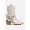 ロンンドンラグ レディース ブーツ シューズ Woodstock Diamante Embellished Pin Buckle Boots Beige