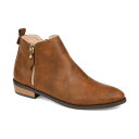 ジャーニーコレクション レディース ブーツ シューズ Women's Ellis Side Zip Ankle Booties Brown