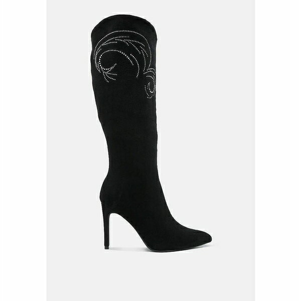 ロンンドンラグ レディース ブーツ シューズ Becks Rhinestone Patterned Calf Boots Black