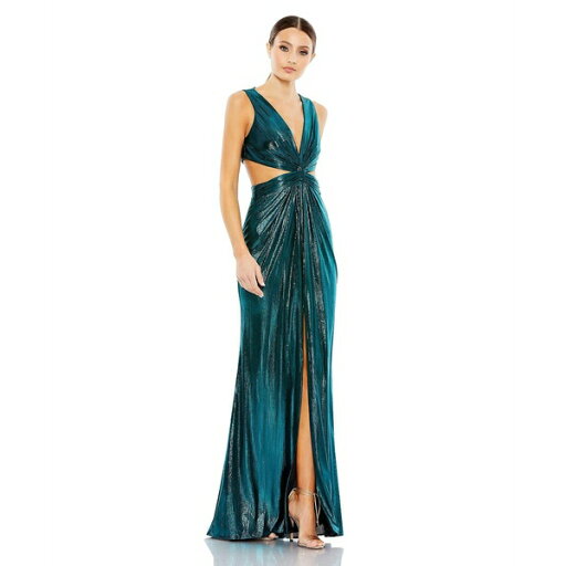 マックダガル レディース ワンピース トップス Women's Metallic Cut Out Gown Teal マックダガル レディース ワンピース トップス Women's Metallic Cut Out Gown Teal