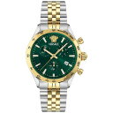 ヴェルサーチ メンズ ブレスレット・バングル・アンクレット アクセサリー Unisex Swiss Chronograph Hellenyium Two-Tone Stainless Steel Bracelet Watch 40mm Two Tone(4)