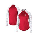 コロシアム レディース カットソー トップス Women's Red Wisconsin Badgers OHT Military-Inspired Appreciation Flash Arctic Camo Raglan Quarter-Zip Jacket Red