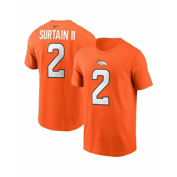 ナイキ メンズ シャツ トップス Men's Patrick Surtain II Orange Denver Broncos Name Number T-Shirt Orange