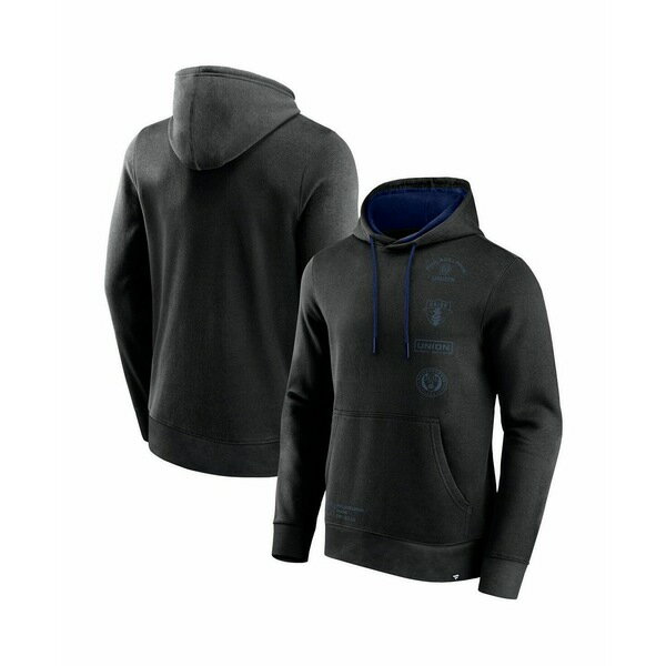 ファナティクス メンズ パーカー・スウェットシャツ アウター Men's Black Philadelphia Union Halftime Pullover Hoodie Black, Navy