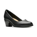 クラークス クラークス レディース パンプス シューズ Women's Emily Ruby Block-Heel Comfort Pumps Black Leather